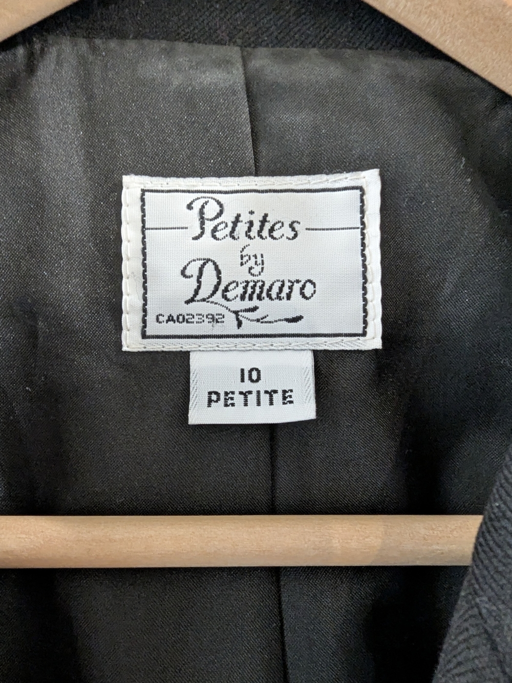 Petites by Demaro 100% Wool Black Double Breasted Blazer - Picture 8 of 10